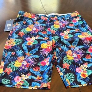Colorful Tropical Print Men's Shorts